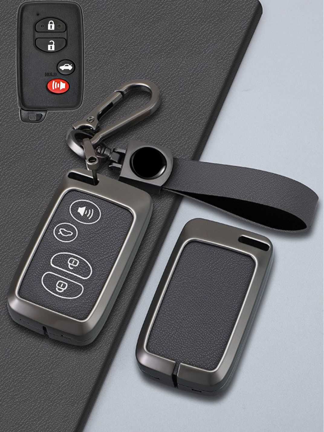 Toyota Key Genuine Leather & Metal Frame