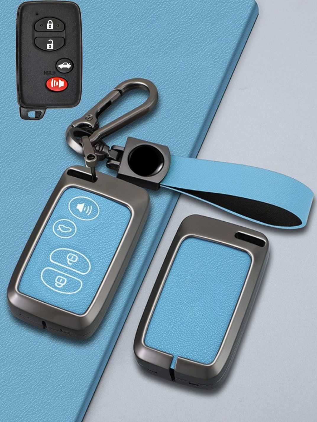 Toyota Key Genuine Leather & Metal Frame