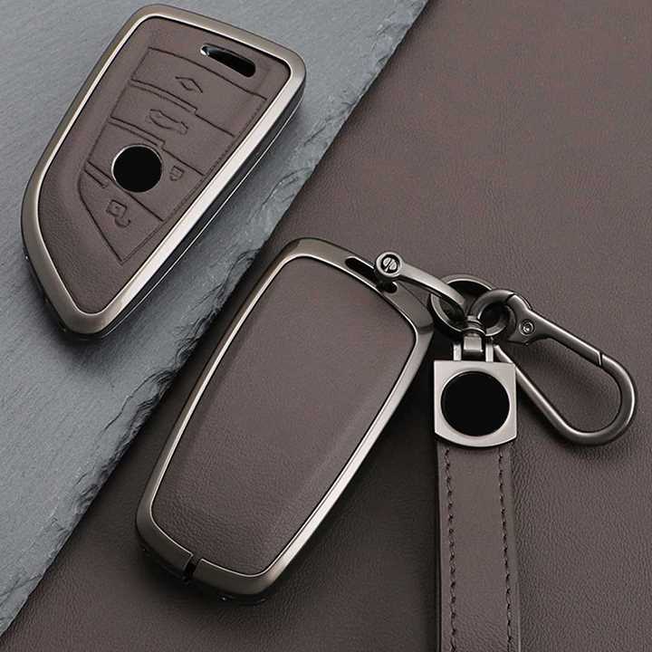 BMW Key Genuine Leather & Metal Frame