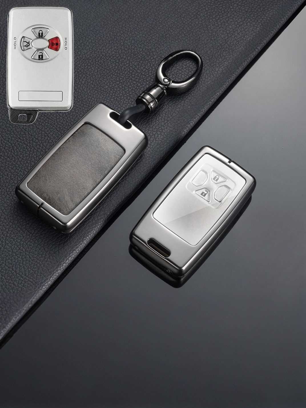 Toyota Key Genuine Leather & Metal Frame