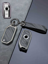 Vintage Leather & Metal Alloy BMW Motorcycle Key Cover