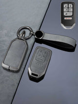 Vintage Leather Metal Alloy Honda Key Cover