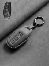 Vintage Leather & Metal Alloy Audi Key Cover