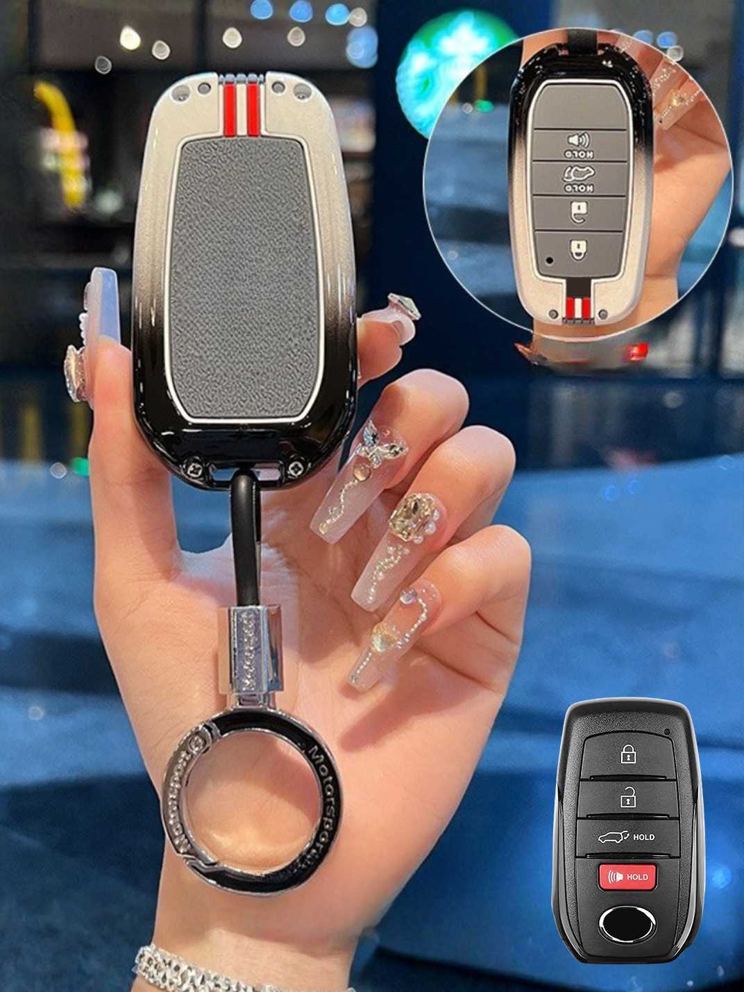 Luxury Colored Alloy Toyota Key Fob Case