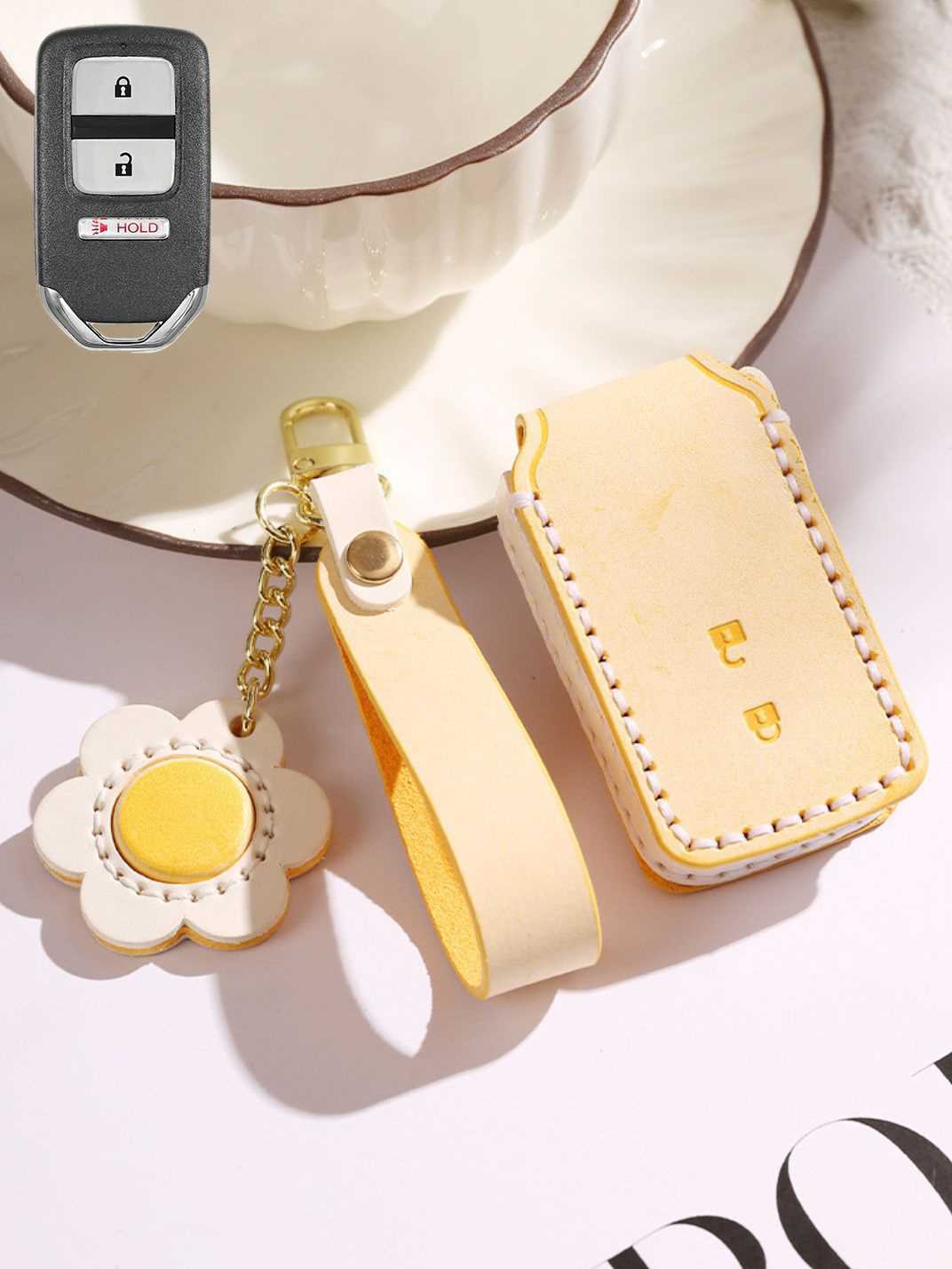 Premium Genuine Leather Honda Key Cover