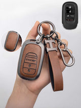 Honda Key Fob Cover with Leather & Metal Frame