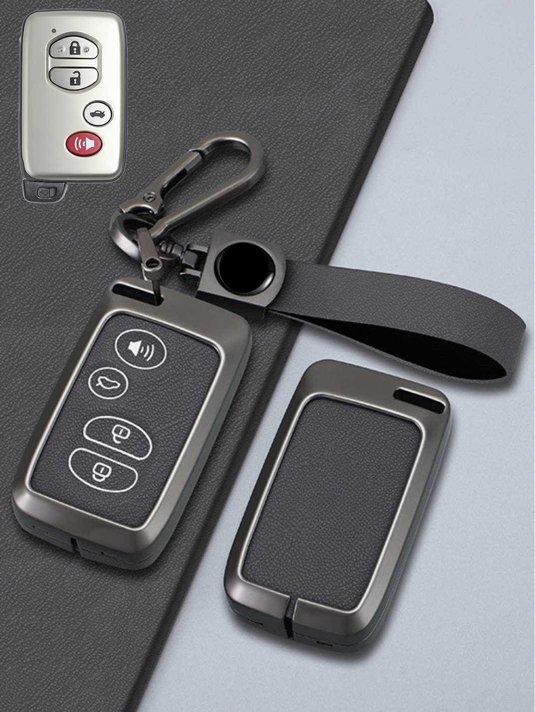 Toyota Key Genuine Leather & Metal Frame
