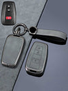Vintage Leather Metal Alloy Toyota Key Cover