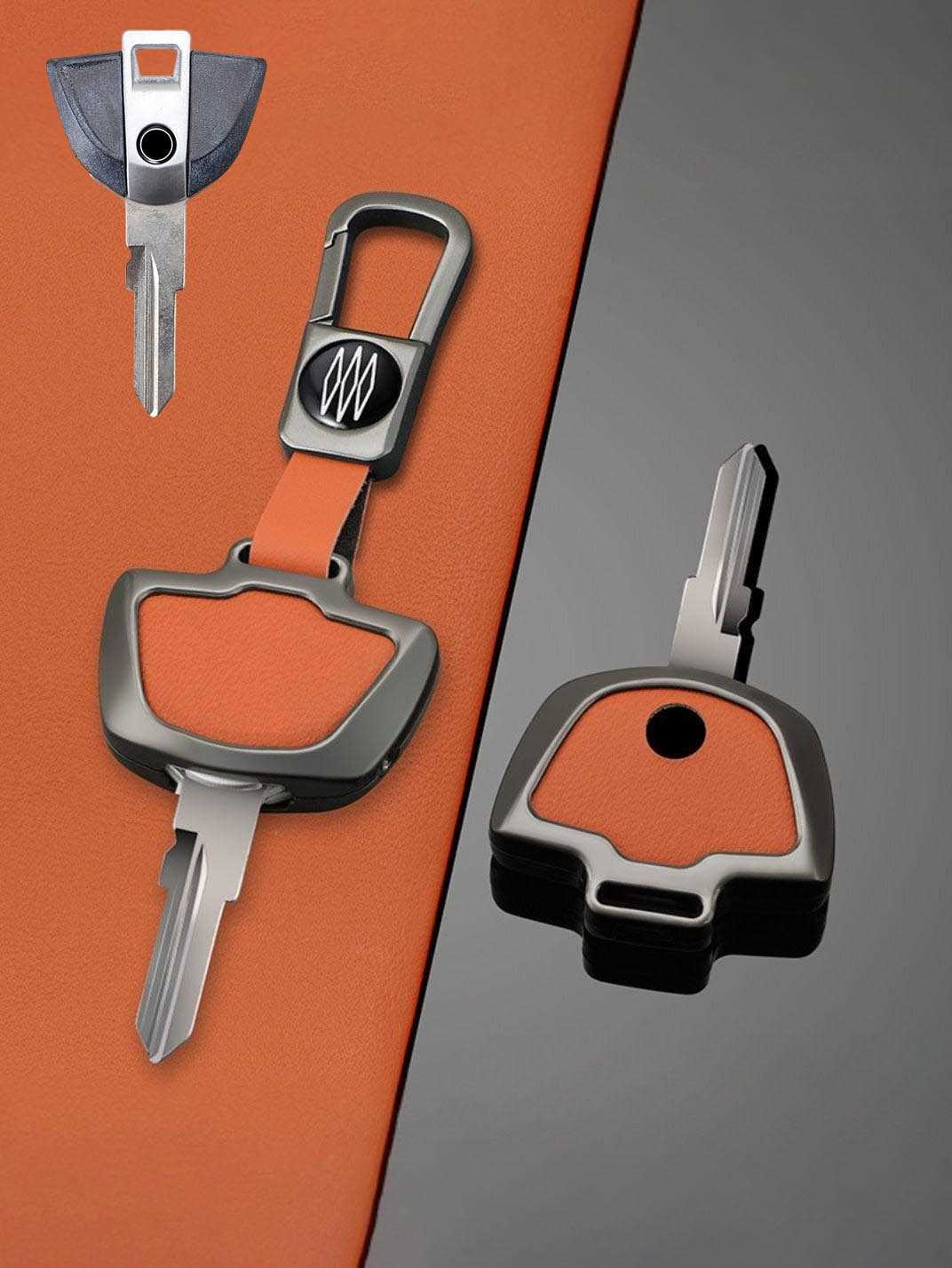 BMW Motorcycle Key Genuine Leather & Metal Frame