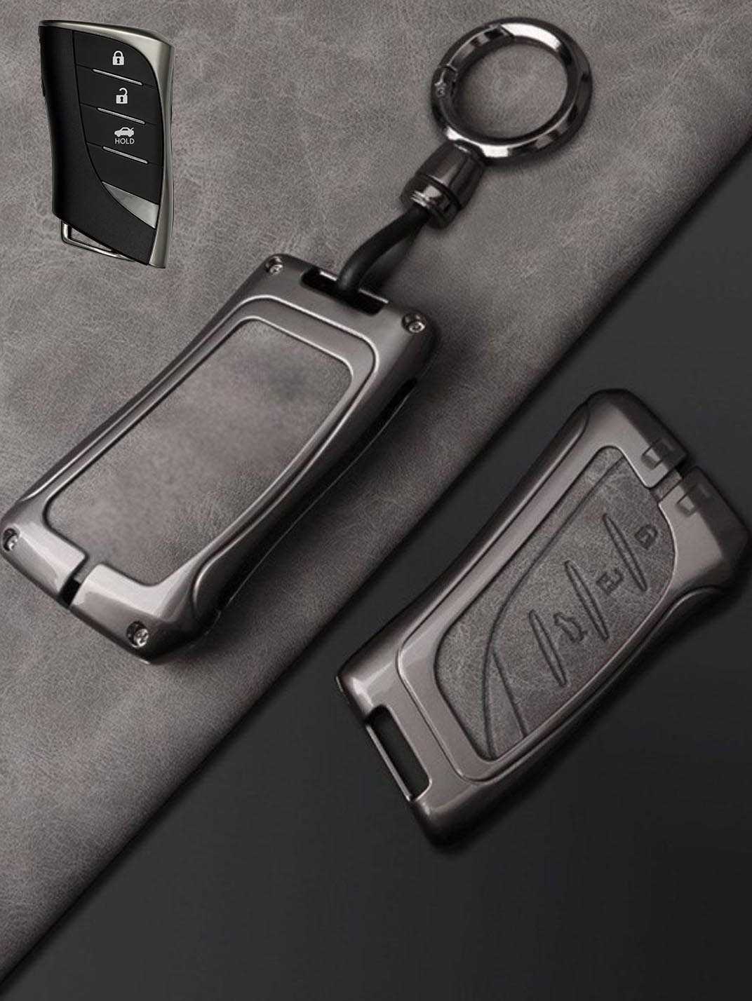 Lexus Key Fob Cover with Leather & Metal Frame