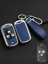 Vintage Leather Metal Alloy Honda Key Cover