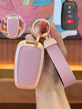 Toyota Key Fob Cover with Leather & Metal Frame