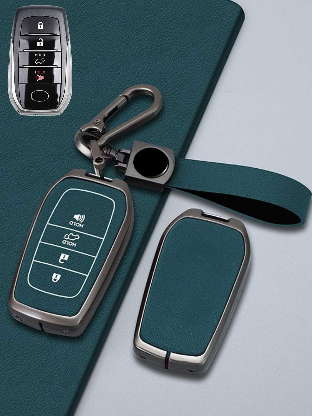 Toyota Key Genuine Leather & Metal Frame