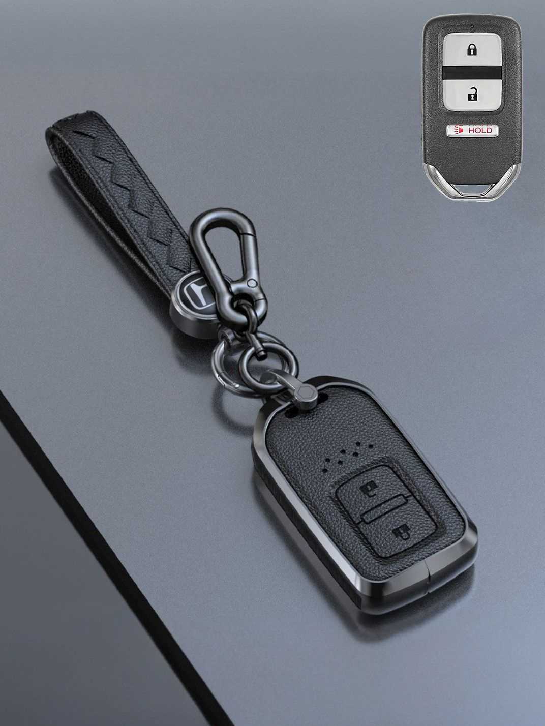 Honda Key Genuine Leather & Metal Frame