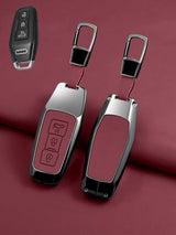 Audi Key Genuine Leather & Metal Frame Cover