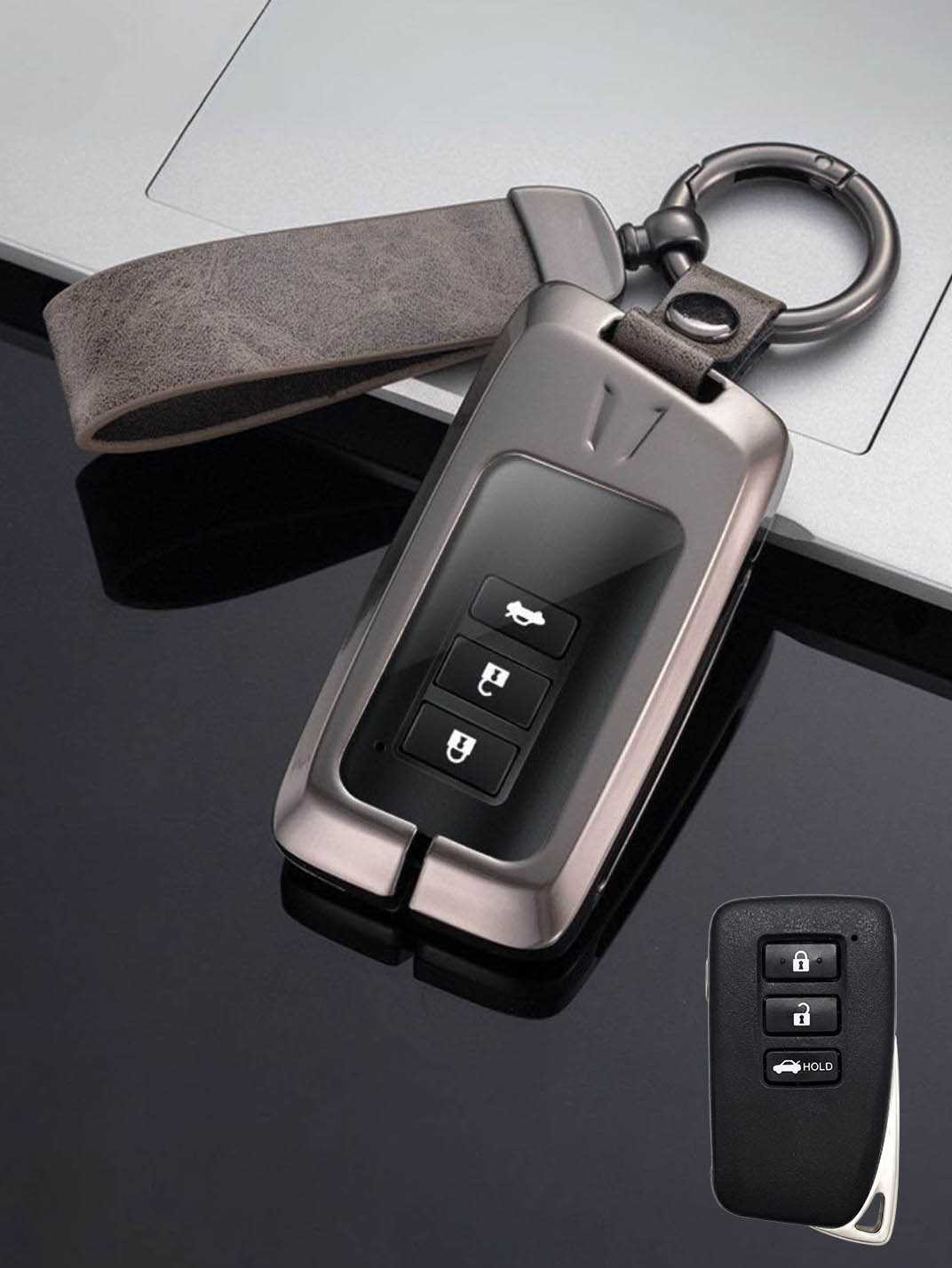 Vintage Leather Metal Alloy Lexus Key Cover