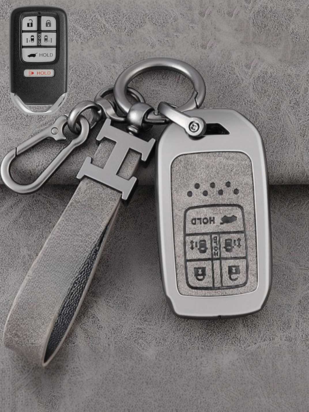 Honda Key Genuine Leather & Metal Frame