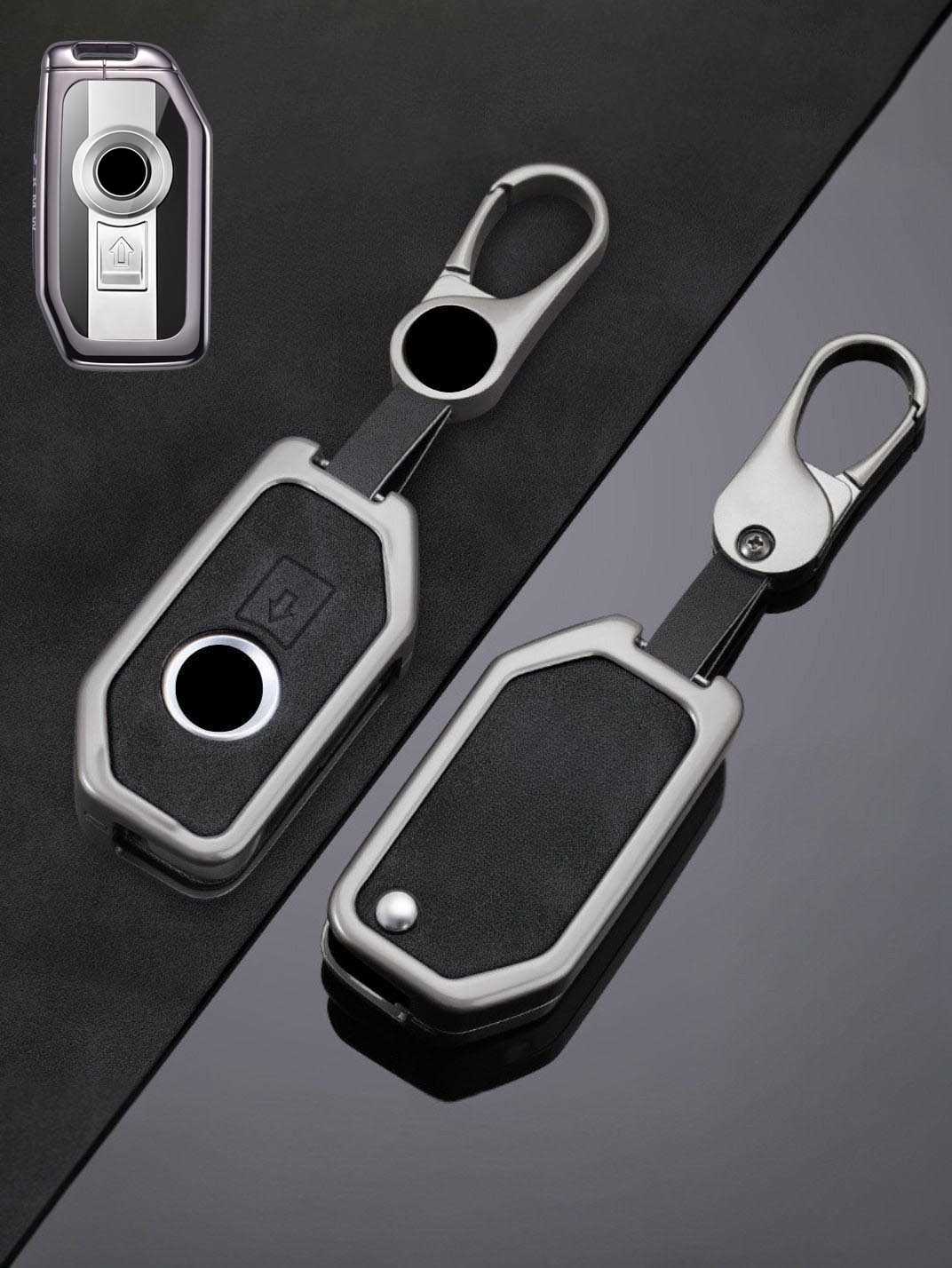 BMW Motorcycle Key Genuine Leather & Metal Frame