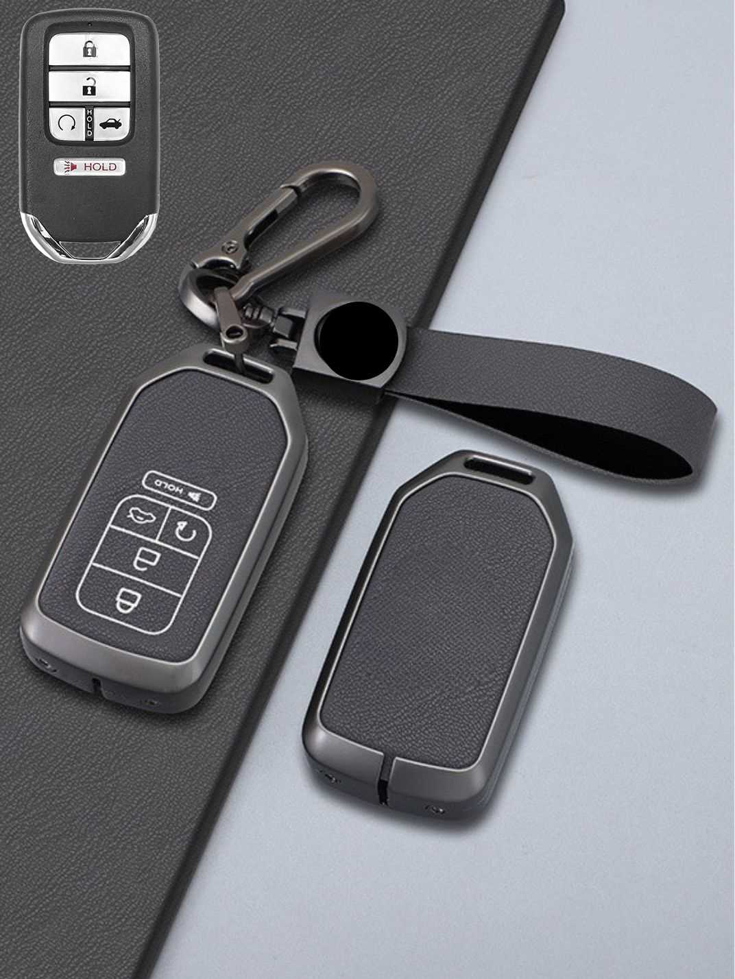 Honda Key Genuine Leather & Metal Frame