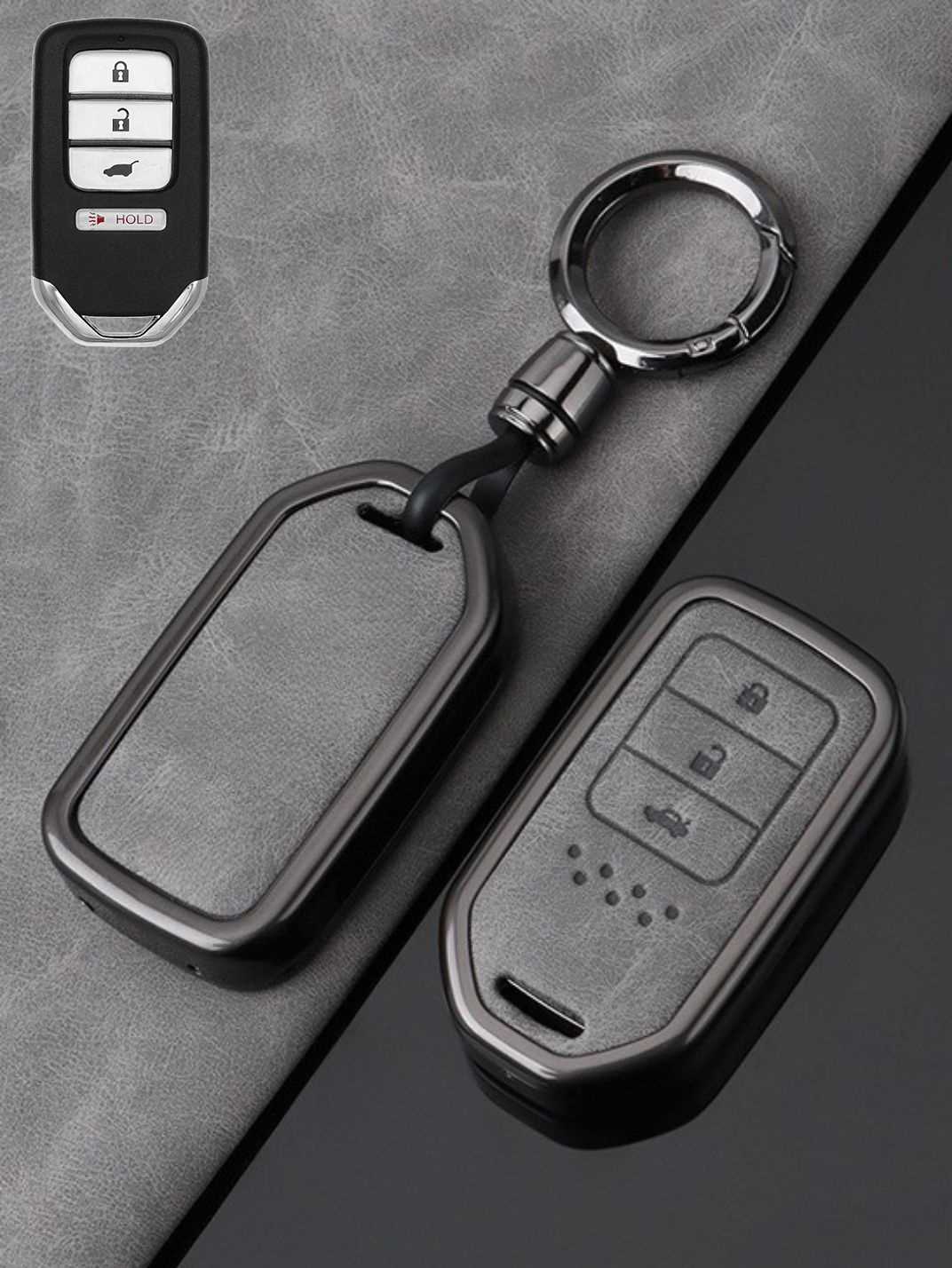 Honda Key Genuine Leather & Metal Frame