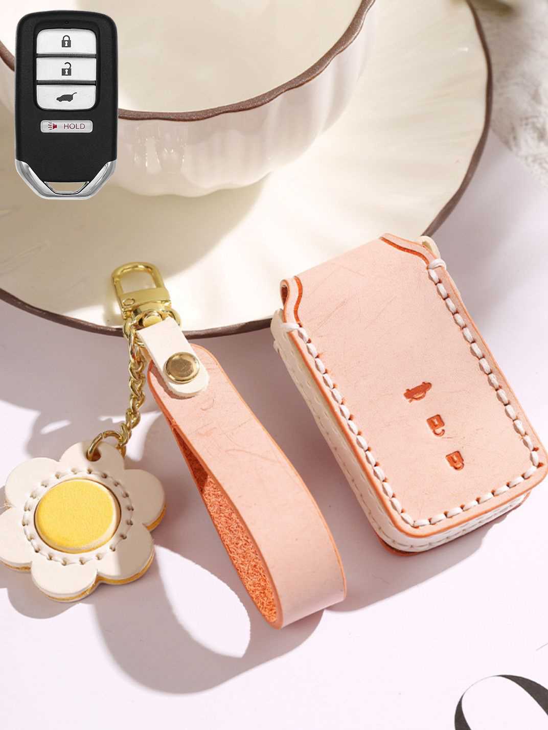 Premium Genuine Leather Honda Key Cover