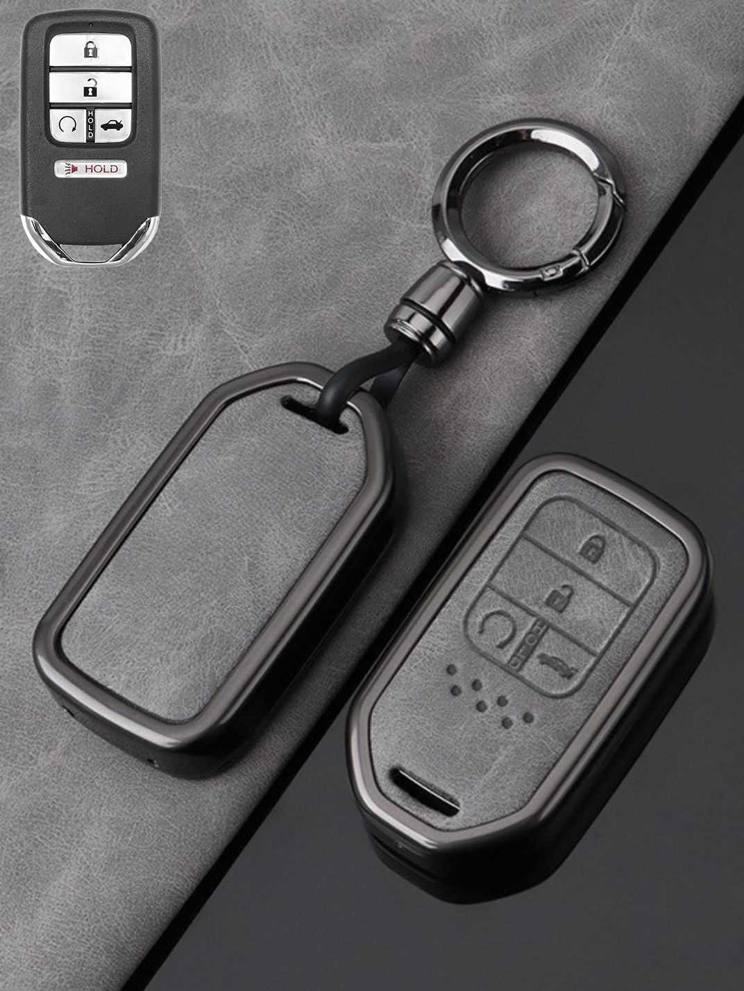 Honda Key Genuine Leather & Metal Frame