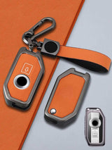 BMW Motorcycle Key Genuine Leather & Metal Frame