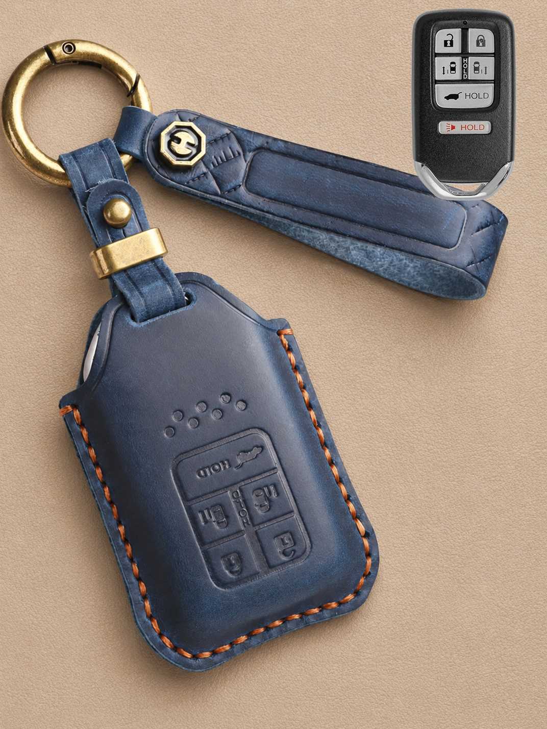 Premium Genuine Leather Honda Key Cover