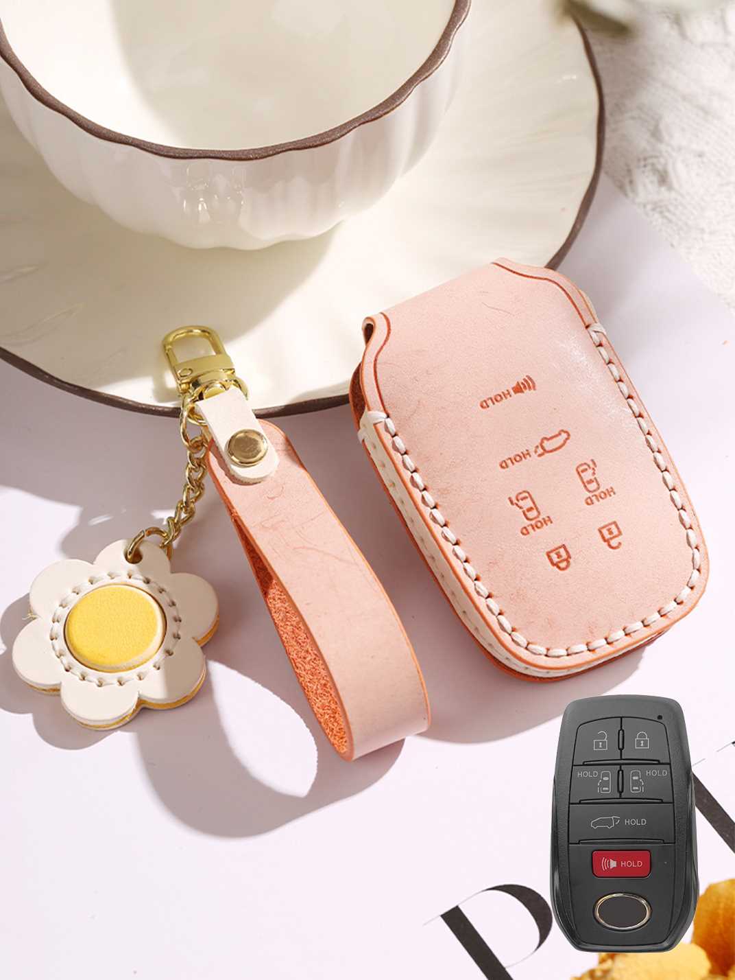 Premium Genuine Leather Toyota Key Cover