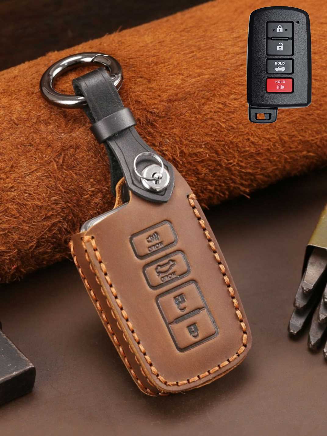 Premium Genuine Leather Toyota Key Cover