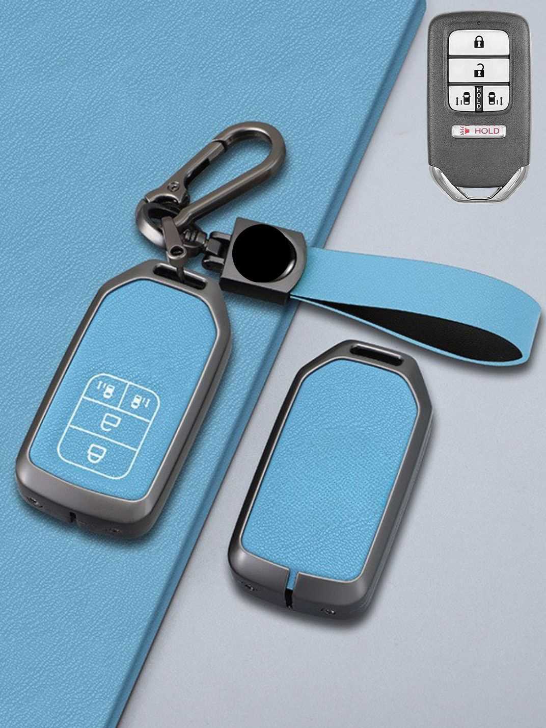 Honda Key Genuine Leather & Metal Frame