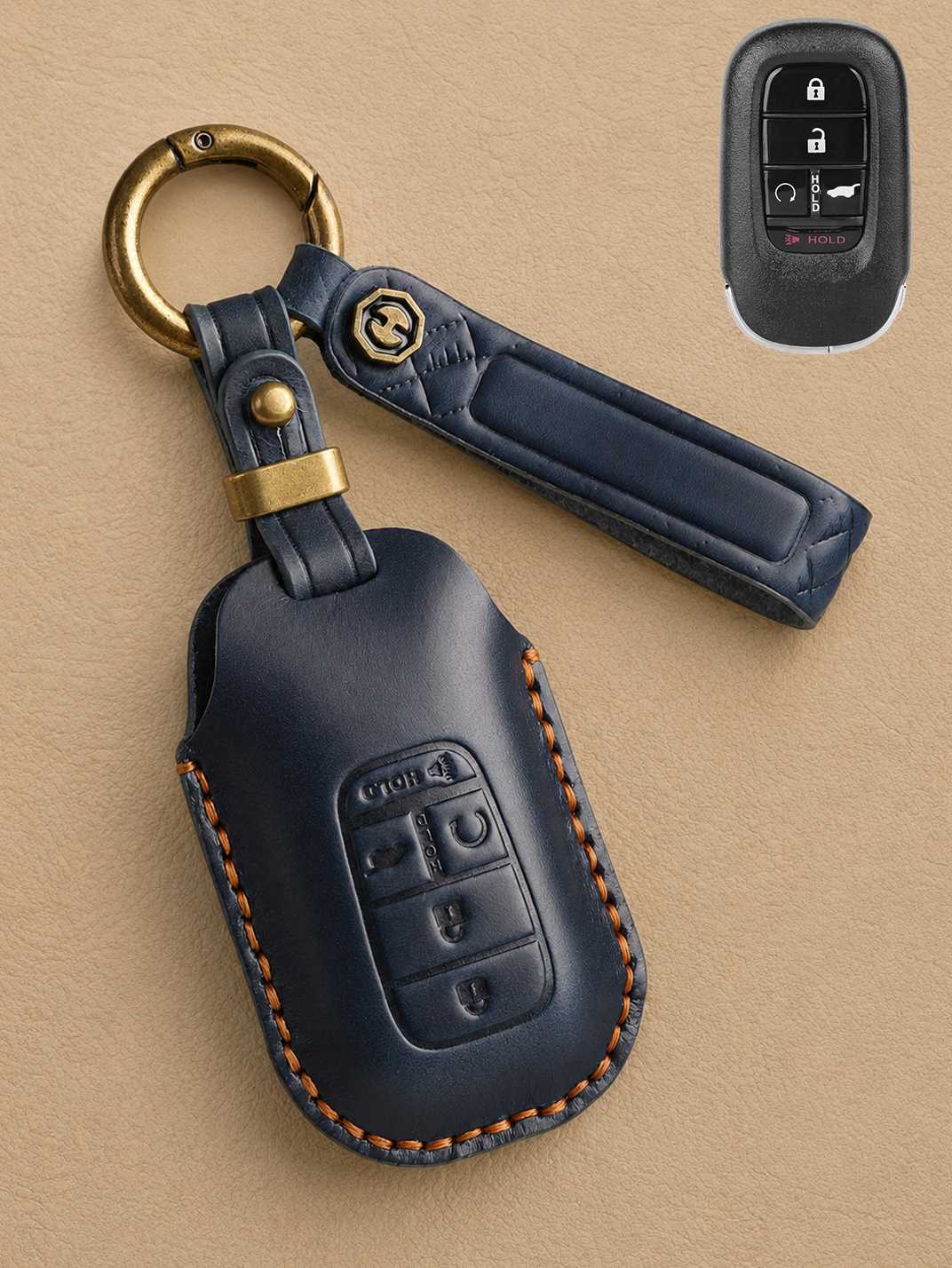 Premium Genuine Leather Honda Key Cover