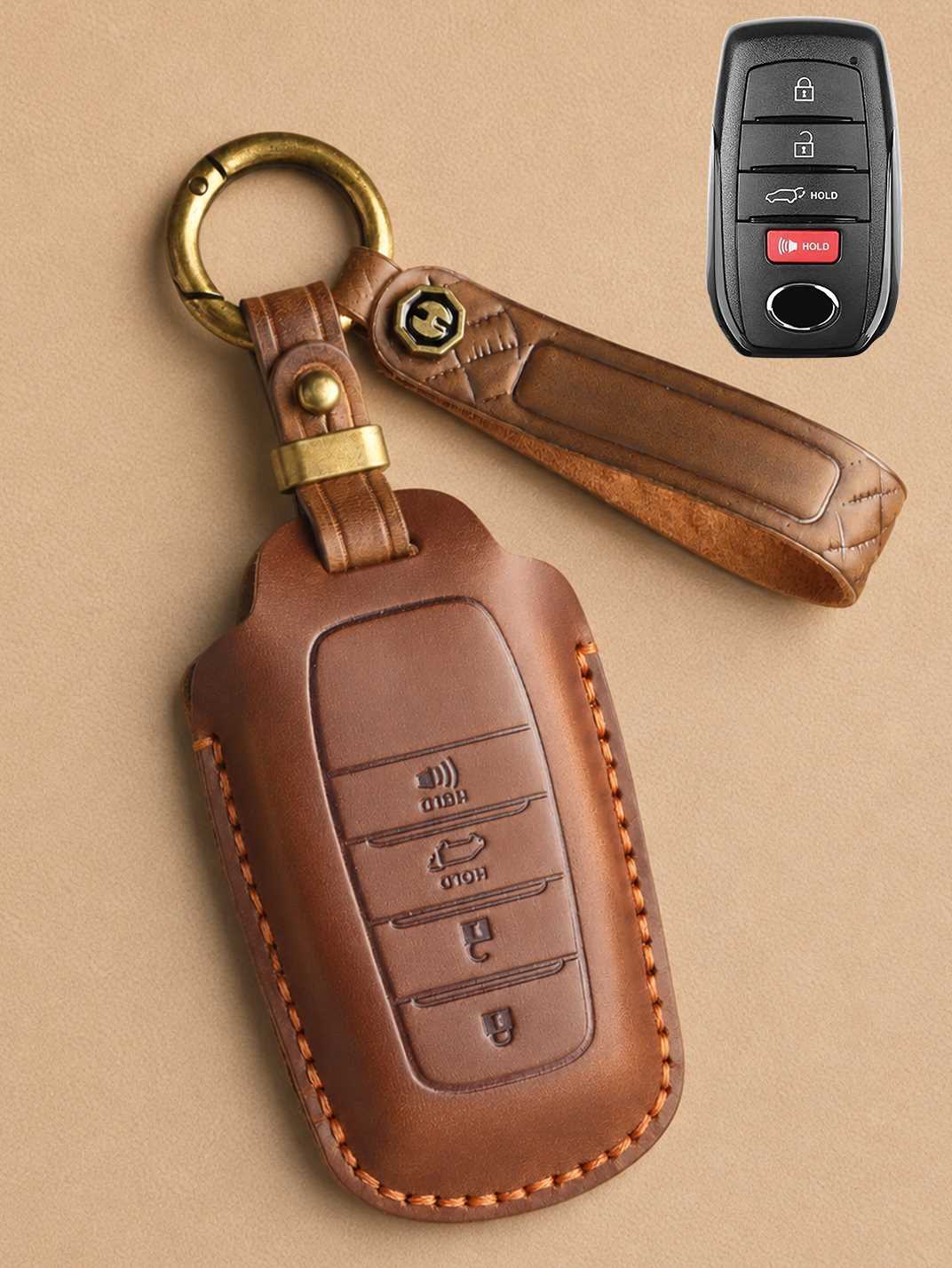 Premium Genuine Leather Toyota Key Cover