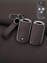 Honda Key Genuine Leather & Metal Frame