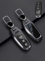 Premium Leather Visible-Button Audi Key Shell