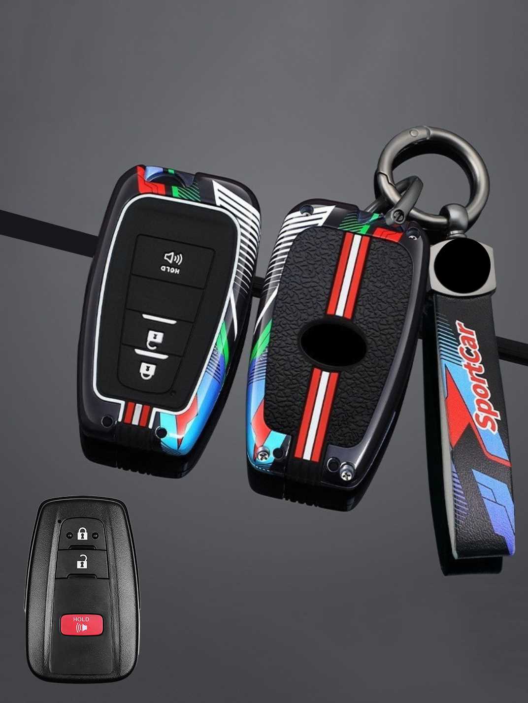 Luxury Colored Alloy Toyota Key Fob Case