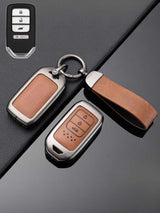 Honda Key Genuine Leather & Metal Frame