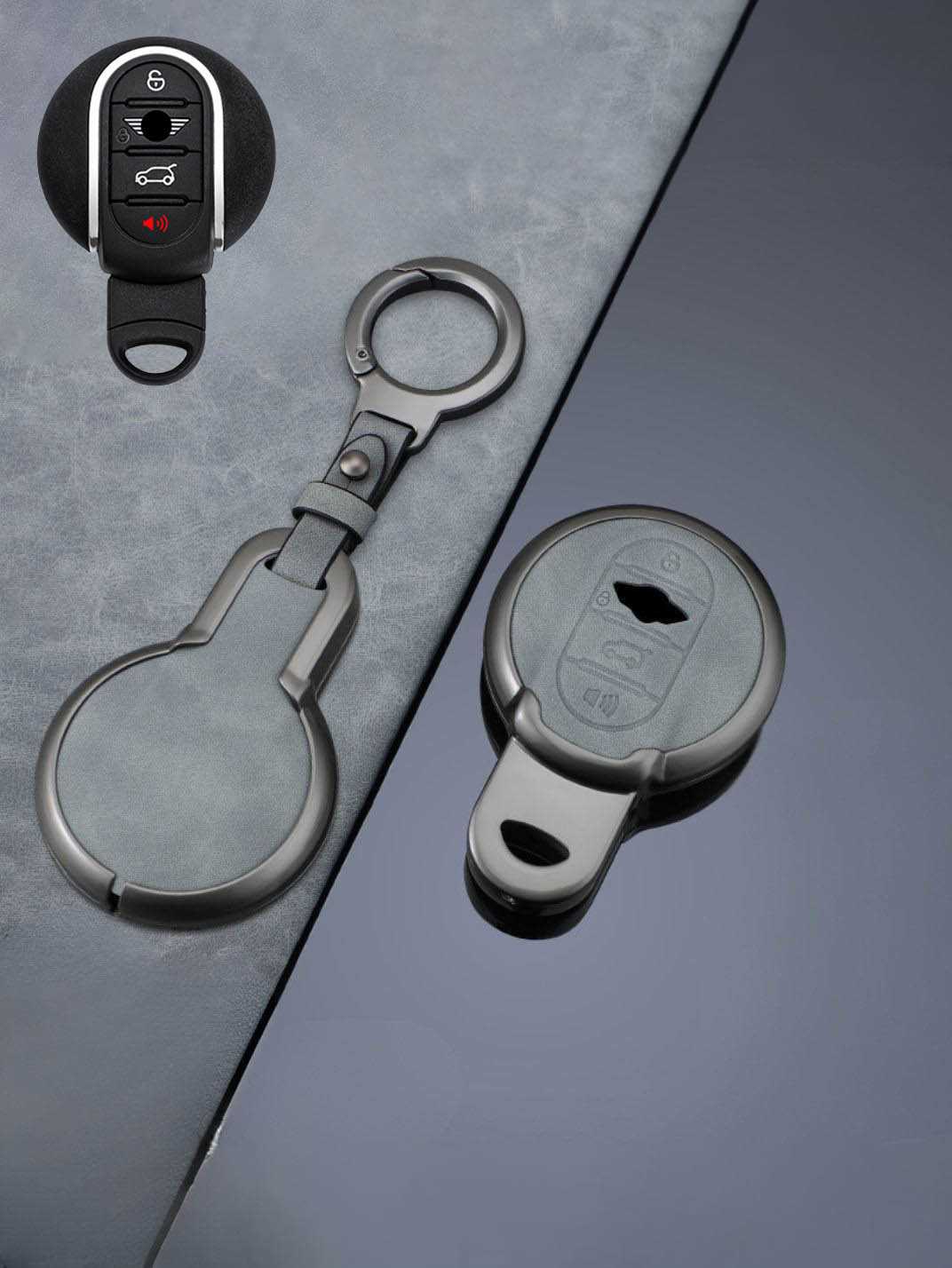 MINI Key Genuine Leather & Metal Frame
