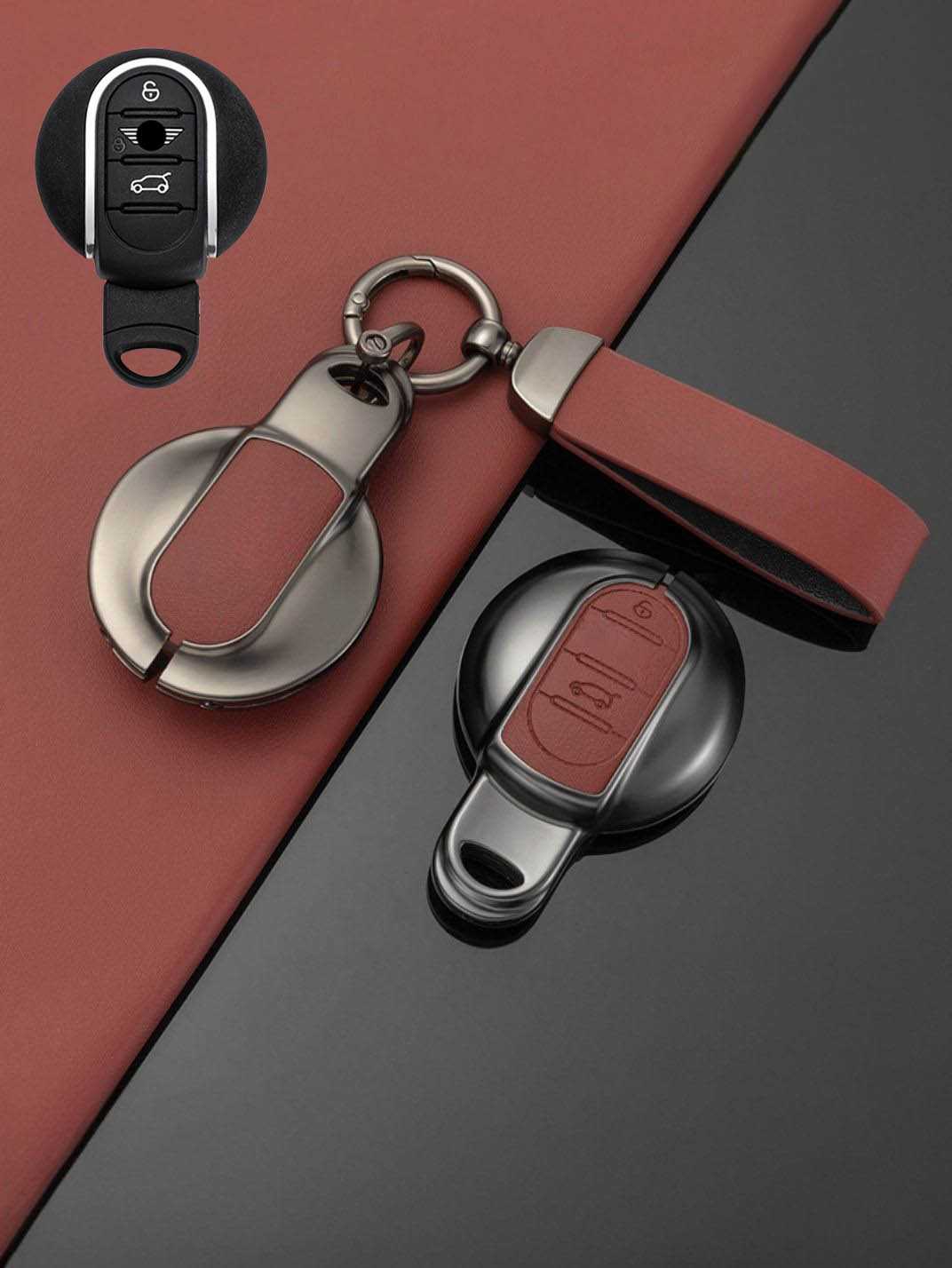 MINI Key Genuine Leather & Metal Frame