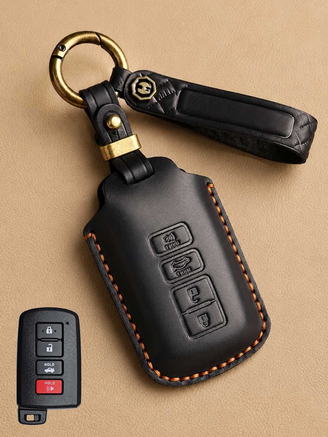 Premium Genuine Leather Toyota Key Cover