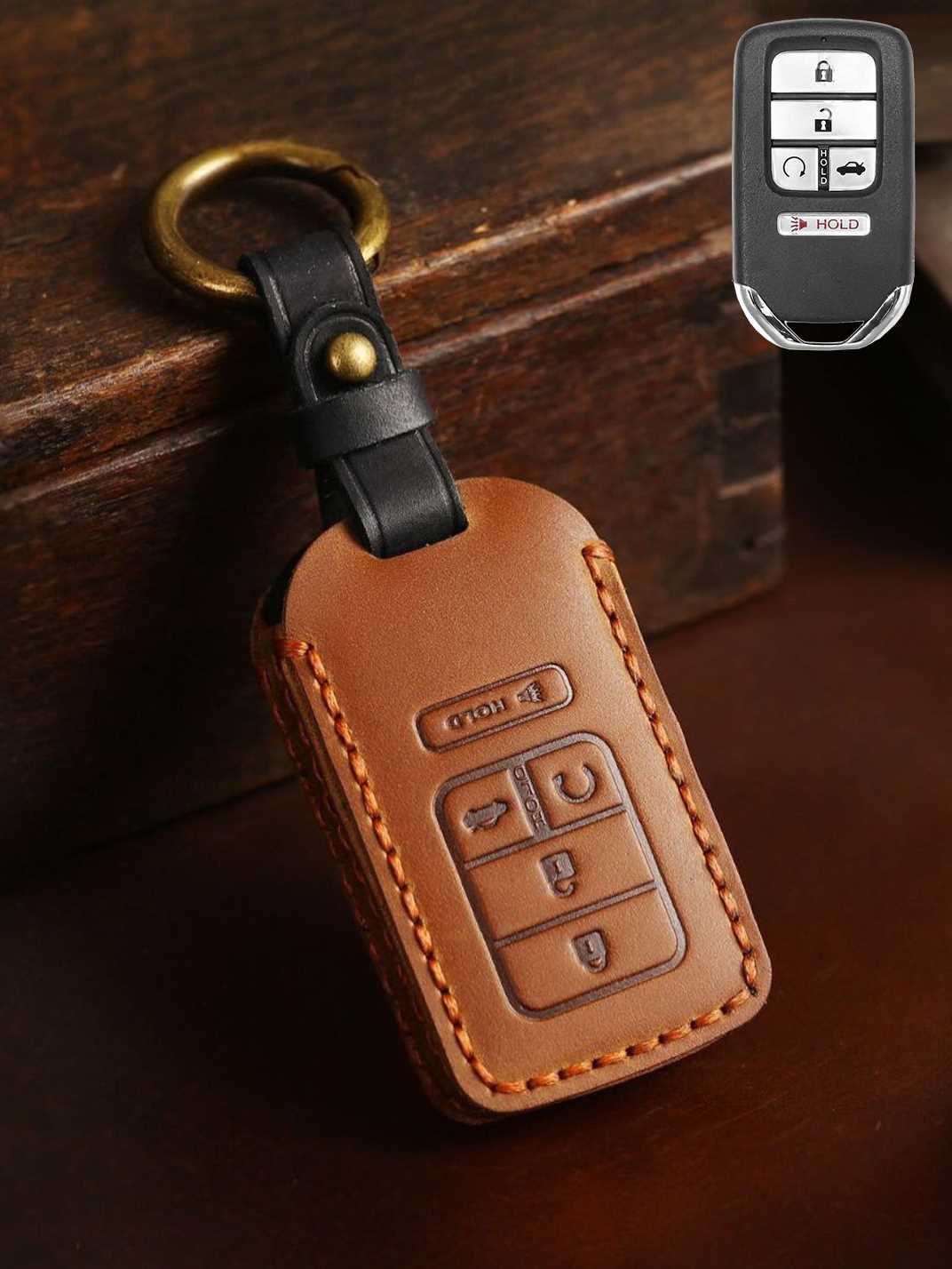 Premium Genuine Leather Honda Key Cover