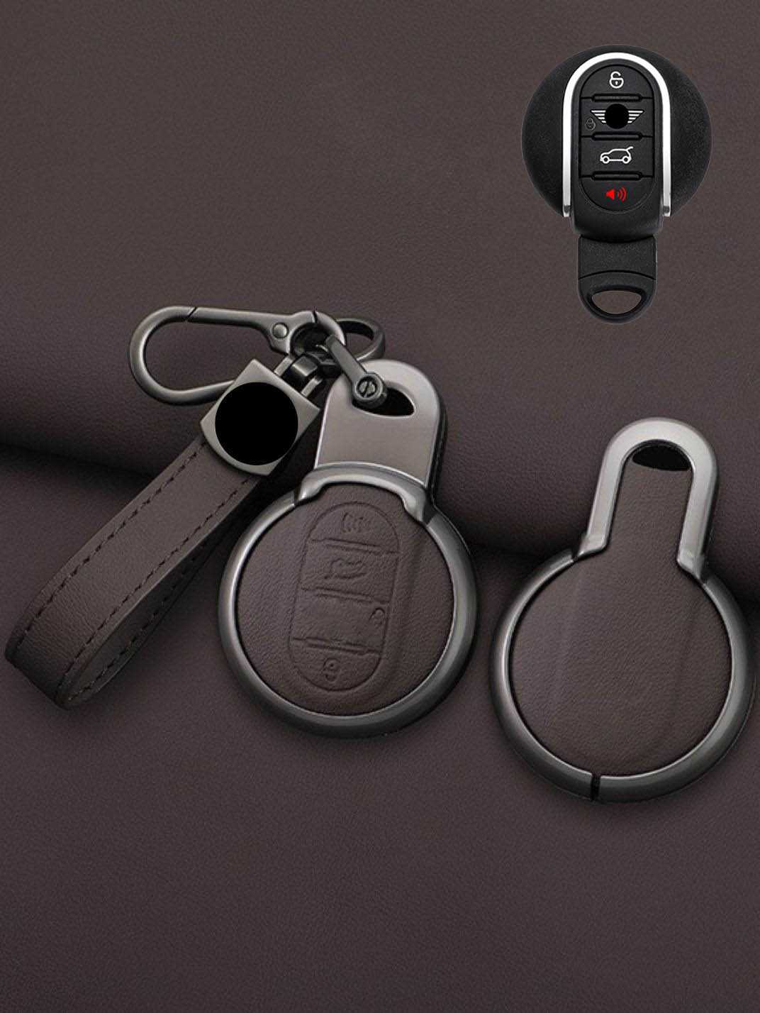 MINI Key Genuine Leather & Metal Frame