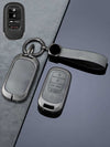 Vintage Leather Metal Alloy Honda Key Cover