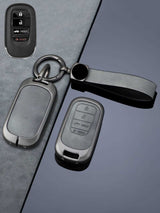 Vintage Leather Metal Alloy Honda Key Cover