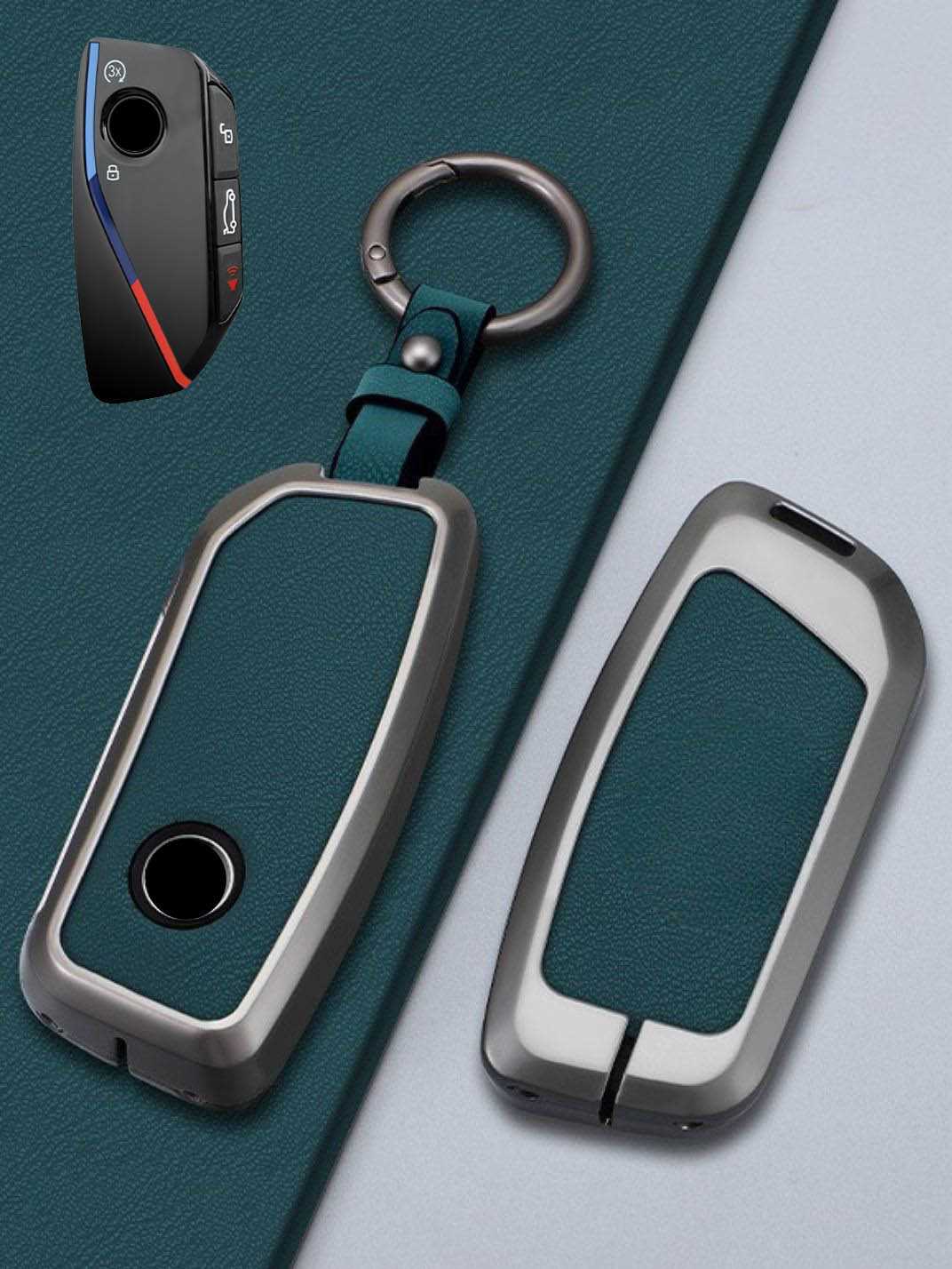 BMW Key Genuine Leather & Metal Frame
