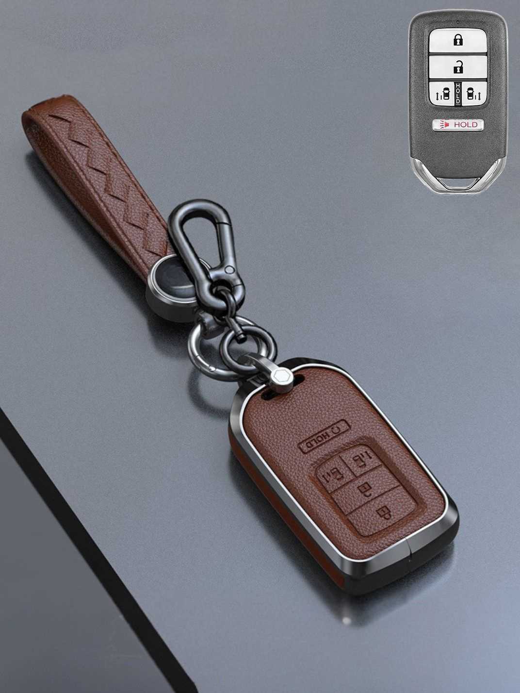 Honda Key Genuine Leather & Metal Frame