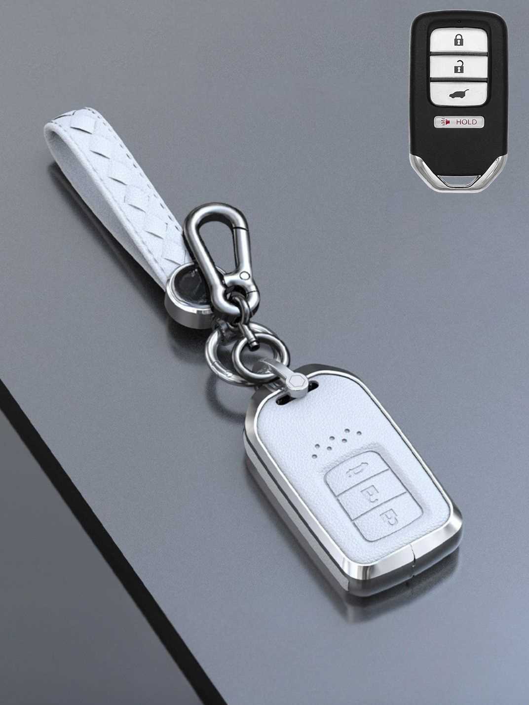 Honda Key Genuine Leather & Metal Frame