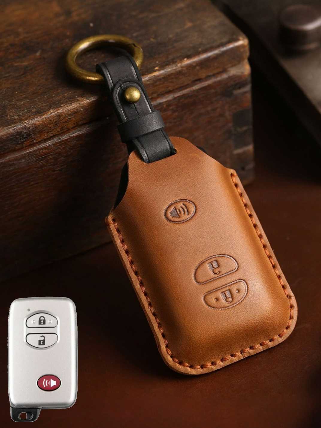 Premium Genuine Leather Toyota Key Cover