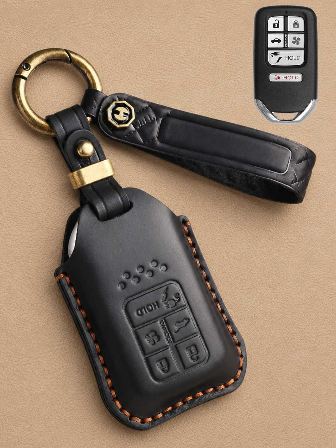 Premium Genuine Leather Honda Key Cover