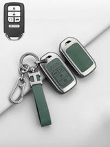 Vintage Leather Metal Alloy Honda Key Cover